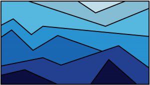 Viking Mountain Marketing logo mark featuring abstract geometric stylized view of Blue Ridge Mountains